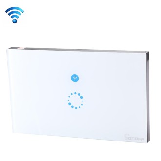 Sonoff  Touch 120mm 1 Gang Tempered Glass Panel Wall Switch Smart Home Light Touch Switch, Compatible with Alexa and Google Home