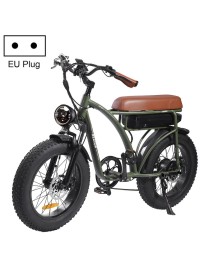 [EU Warehouse] BEZIOR XF001 1000W 48V 12.5AH Retro Electric Bicycle with LCD Digital Display & 20 inch Tires, EU Plug(Army Green