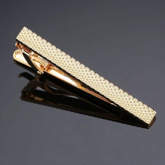 Brass Polished Gum Pattern Business Men Tie Clip, Color: Golden Batch Flower