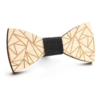 Wooden Bow Tie Men Handmade Bow Tie, Color: Geometric Shadow Pattern