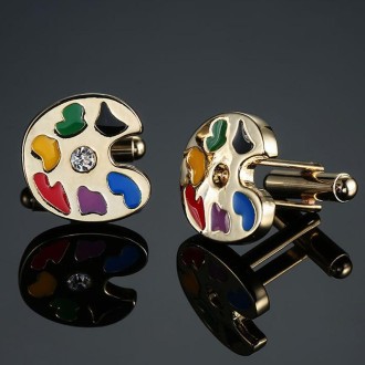 Crystal Zirconia Vintage Floral Shirt Cufflinks, Color: Golden Flower