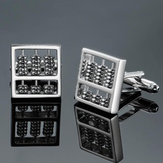 Shirt Vintage Floral Plated Brass Cufflinks, Color: Silver Abacus