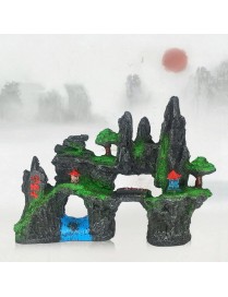 Stone Fish Tank Landscape Simulation Resin Aquarium Decorative Ornament, Style: Shunfeng Mountain