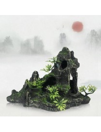 Stone Fish Tank Landscape Simulation Resin Aquarium Decorative Ornament, Style: Xianju Mountain