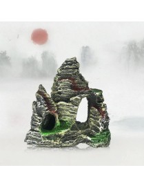 Stone Fish Tank Landscape Simulation Resin Aquarium Decorative Ornament, Style: Cave Mountain C