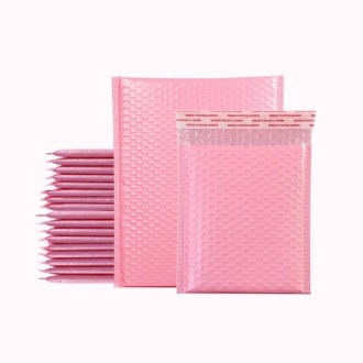 100 PCS Pink Co-Extrusion Film Bubble Bag Logistics Packaging Thickened Packaging Bag Size： 15x20cm