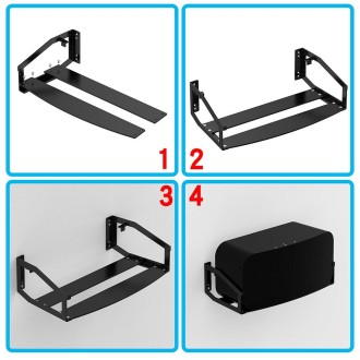 For Sonos Five Smart Speaker Wall-mounted Metal Bracket Hanger(Black)