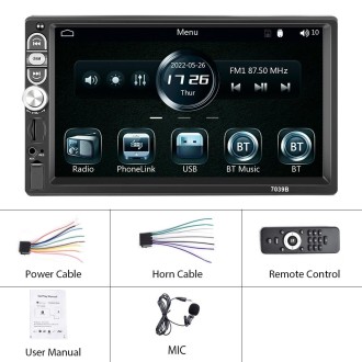 A3061 7 Inches MP5 Bluetooth Player Universal Wired CarPlay Reversing Image Integrated, Style: Standard