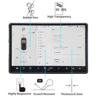 Car Navigator Protective Film Tempered Glass Film For Tesla 15.6