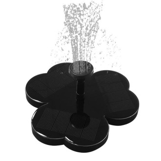 Courtyard Decoration Micro Water Pump Water Landscape Solar Three-leaf Fountain(Black)