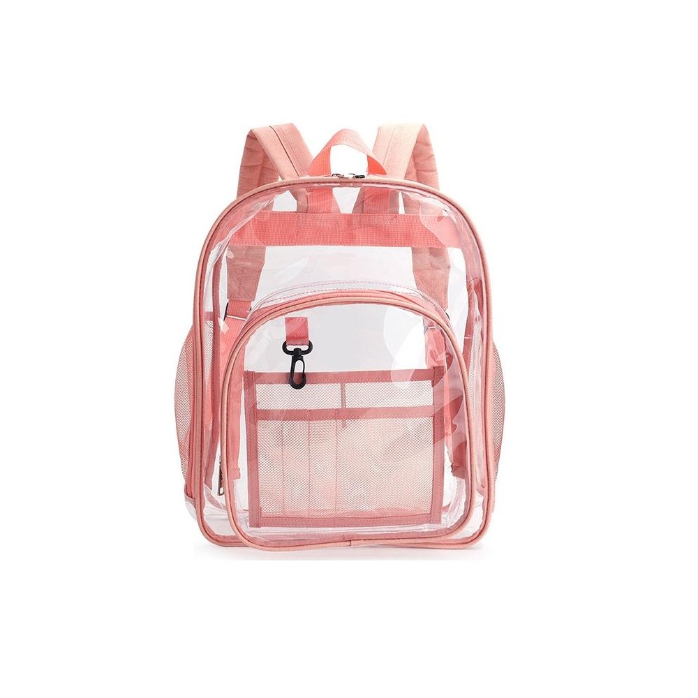 PVC Transparent Waterproof Backpack Student School Bag, Color: Small Pink