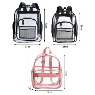 PVC Transparent Waterproof Backpack Student School Bag, Color: Small Pink