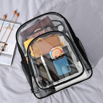 PVC Transparent Waterproof Backpack Student School Bag, Color: Small Pink