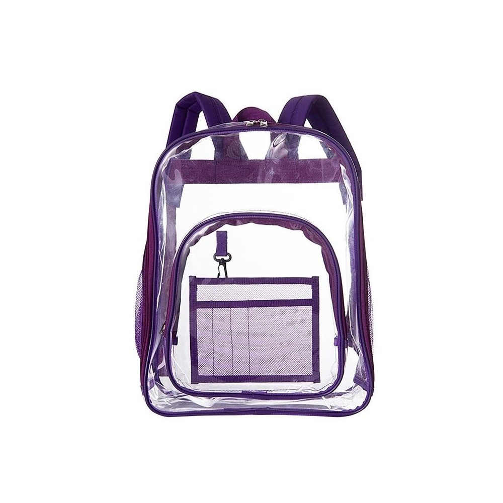 PVC Transparent Waterproof Backpack Student School Bag, Color: Purple