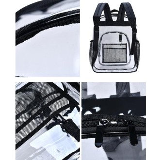 PVC Transparent Waterproof Backpack Student School Bag, Color: Purple