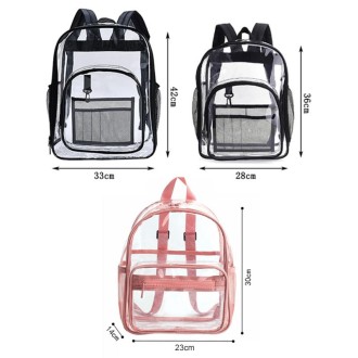 PVC Transparent Waterproof Backpack Student School Bag, Color: Purple