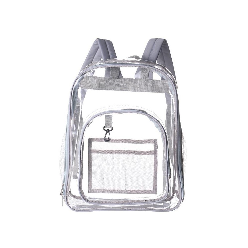 PVC Transparent Waterproof Backpack Student School Bag, Color: Light Grey