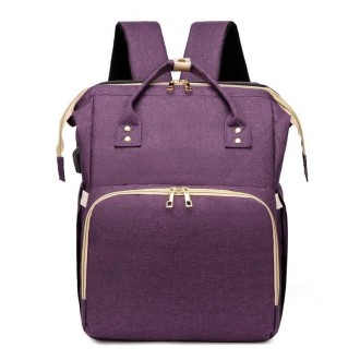 Large-Capacity Multi-Functional and Convenient Backpack Mommy Bag Can Be Folded For Sleeping (Purple)