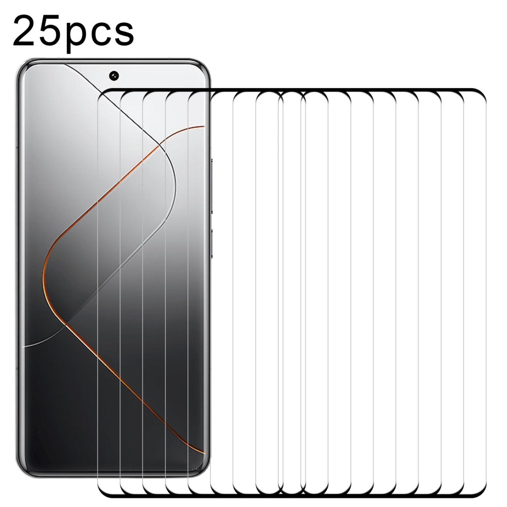 For Xiaomi 14 Pro / 14 Ultra 25pcs 9H HD 3D Curved Edge Tempered Glass Film(Black)