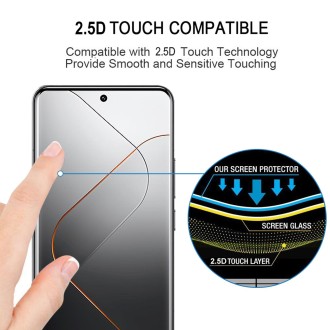 For Xiaomi 14 Pro / 14 Ultra 25pcs 9H HD 3D Curved Edge Tempered Glass Film(Black)