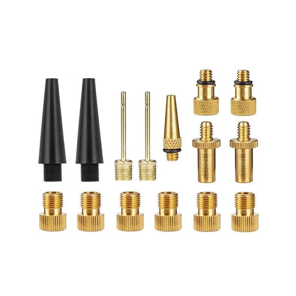 15 in 1 SV/AV/DV Bicycle Valve Adapter Set Bike Ball Pump Accessories