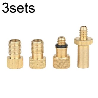 3sets 4 in 1 Gold SV/AV/DV Bicycle Valve Adapter Set Bike Ball Pump Accessories