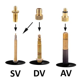 3sets 4 in 1 Gold SV/AV/DV Bicycle Valve Adapter Set Bike Ball Pump Accessories