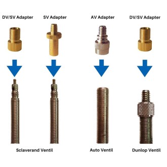 3sets 4 in 1 Gold SV/AV/DV Bicycle Valve Adapter Set Bike Ball Pump Accessories