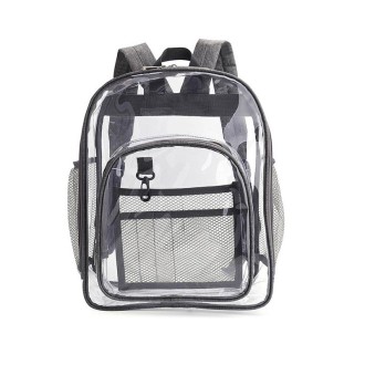 PVC Transparent Waterproof Backpack Student School Bag, Color: Small Gray