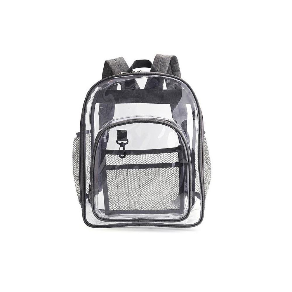 PVC Transparent Waterproof Backpack Student School Bag, Color: Small Gray