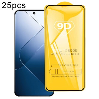 For Xiaomi 14 25pcs 9D Full Glue Screen Tempered Glass Film