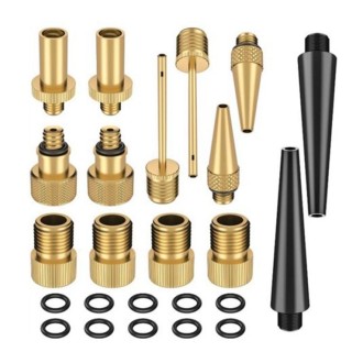 24 in 1 with Leather Ring SV/AV/DV Bicycle Valve Adapter Set Bike Ball Pump Accessories