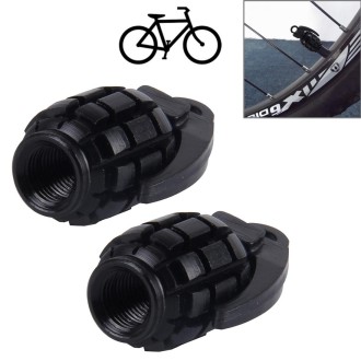 4 PCS Universal Grenade Shaped Bicycle Tire Valve Caps(Black)