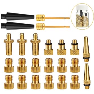 24 in 1 SV/AV/DV Bicycle Valve Adapter Set Bike Ball Pump Accessories