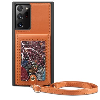 For Samsung Galaxy Note20 ESEBLE Star Series Lanyard Holder Card Slot Phone Case(Brown)