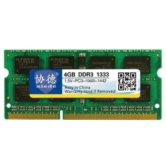 XIEDE X043 DDR3 1333MHz 4GB 1.5V General Full Compatibility Memory RAM Module for Laptop