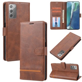 For Samsung Galaxy Note20 Classic Wallet Flip Leather Phone Case(Brown)