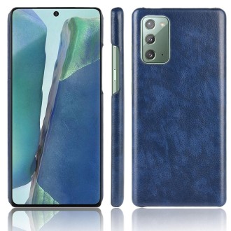 For Samsung Galaxy Note20 Shockproof Litchi Texture PC + PU Case(Blue)