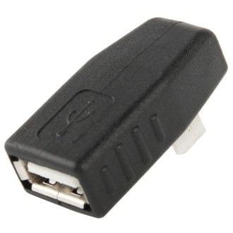 Micro USB Male to USB 2.0 AF Adapter with 90 Degree Angle, Support OTG Function(Black)