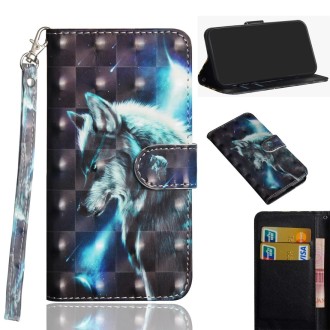 For Samsung Galaxy Note 20 3D Painting Pattern Horizontal Flip TPU + PU Leather Case with Holder & Card Slots & Wallet(Wolf)