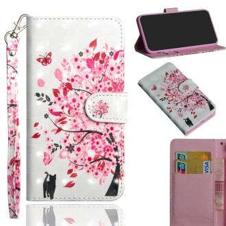 For Samsung Galaxy Note 20 3D Painting Pattern Horizontal Flip TPU + PU Leather Case with Holder & Card Slots & Wallet(Cat Under