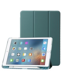 Clear Acrylic Leather Tablet Case For iPad Air 2 / Air / 9.7 2018 / 9.7 2017(Dark Green)