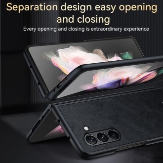 For Samsung Galaxy Z Fold5 SULADA Shockproof TPU + Handmade Leather Phone Case(Green)