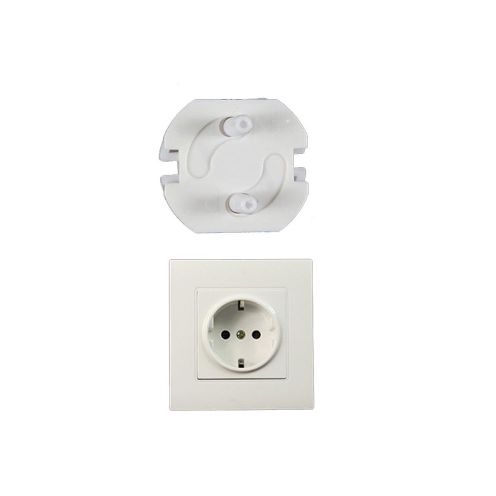 Baby Anti-Shock EU Standard Socket Cover Child Safety Protection Products(White)