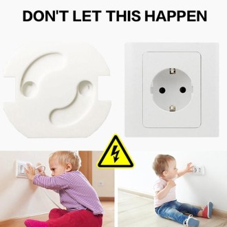 Baby Anti-Shock EU Standard Socket Cover Child Safety Protection Products(White)