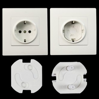 Baby Anti-Shock EU Standard Socket Cover Child Safety Protection Products(White)