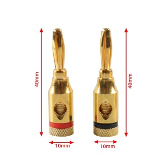 A6520 12 in 1 Car Gold-plated Red and Black 4mm Banana Head Audio Plug