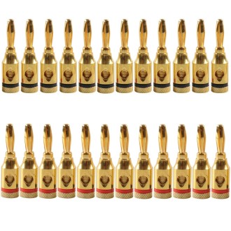 A6521 24 in 1 Car Gold-plated Red and Black 4mm Banana Head Audio Plug