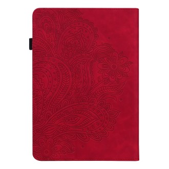 For Amazon Kindle Parperwhite 6 2022 Peacock Embossed Pattern Leather Tablet Case(Red)