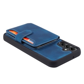 For Samsung Galaxy S23 FE 5G Skin Feel Dream RFID Anti-theft PU Card Bag Phone Case(Peacock Blue)